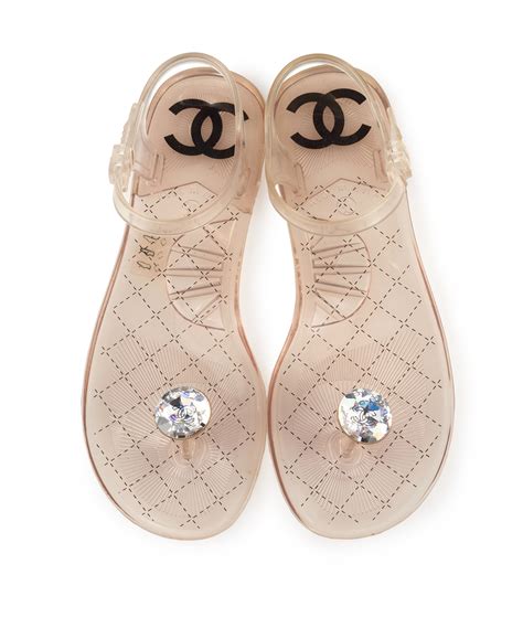 chanel black jelly sandals|Chanel transparent sandals.